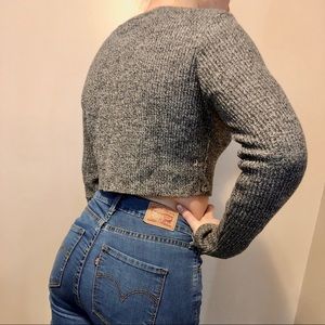 Grey Marled Crop Sweater